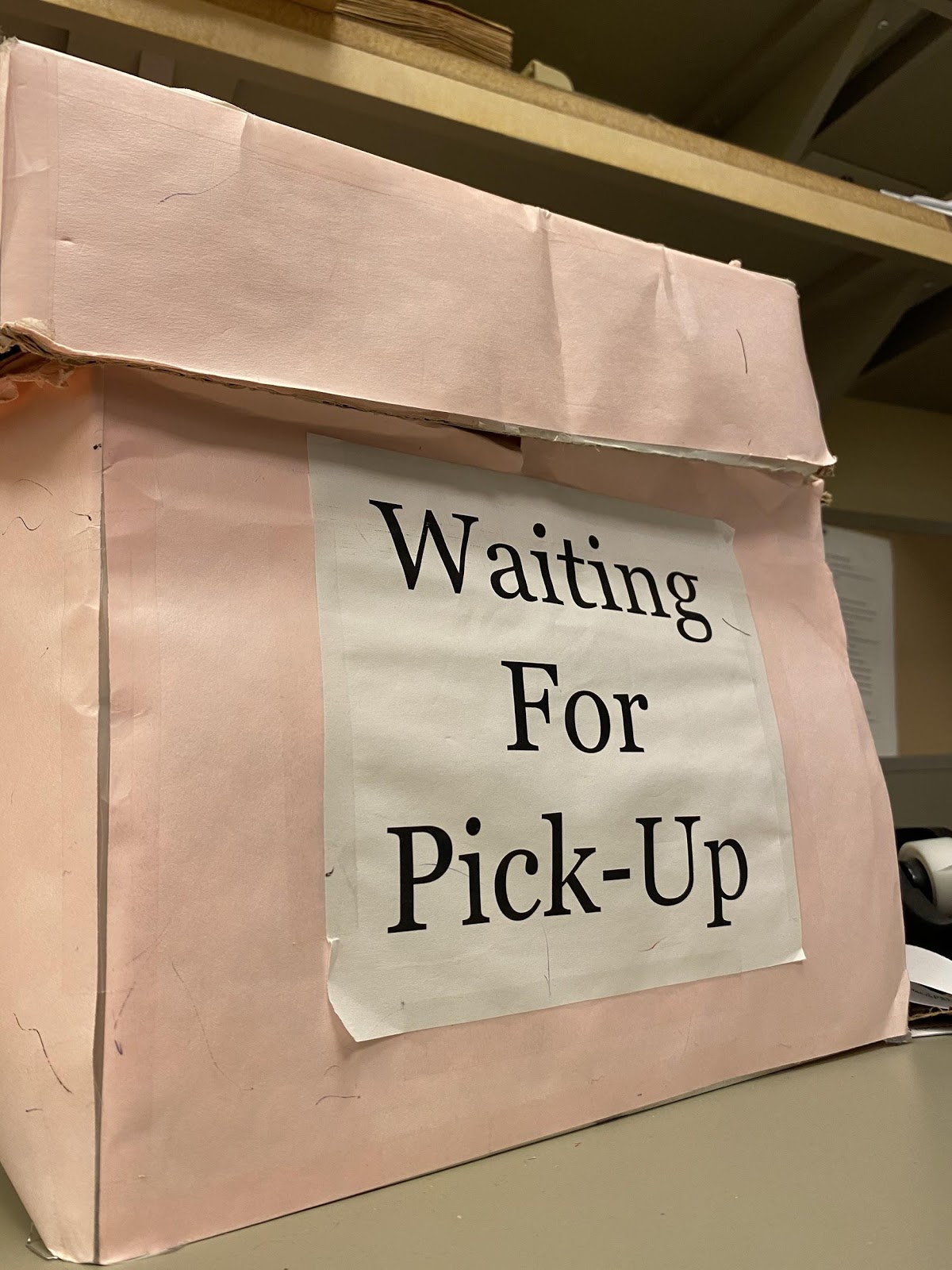 File holder for medications waiting to be picked up