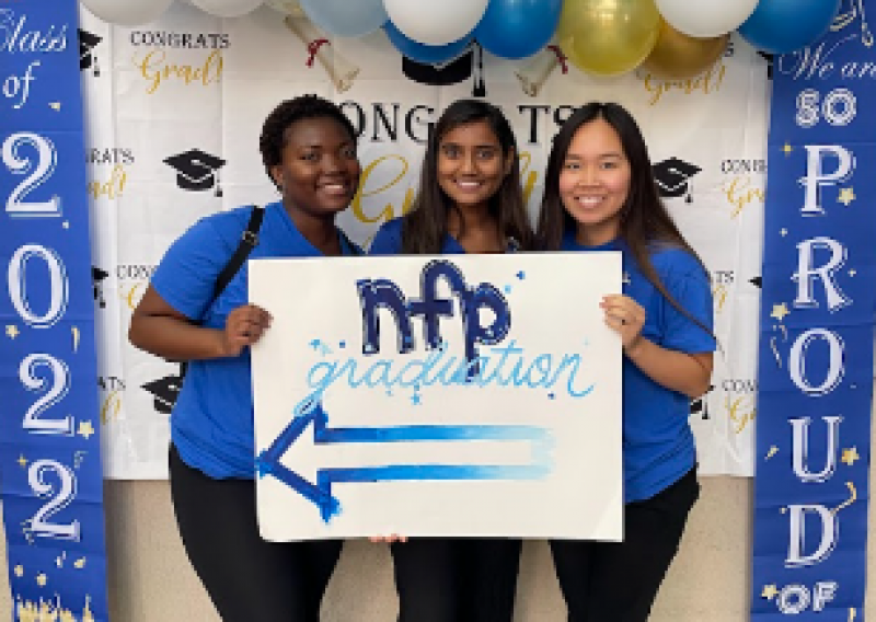 Pictured is Shauntrell Floyd, Binta Patel and Katelyn Griffen at the Nurse-Family Partnership graduation 