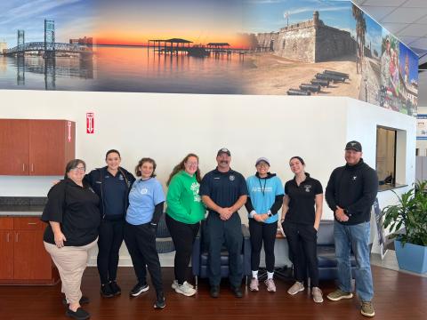 Member Natalie Griffiths, 2nd from right, at a Child Passenger Safety Technician training