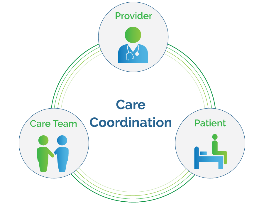 Care coordination team involving primary care providers, behavioral health consultants, care coordinators, and medical-legal partners.
