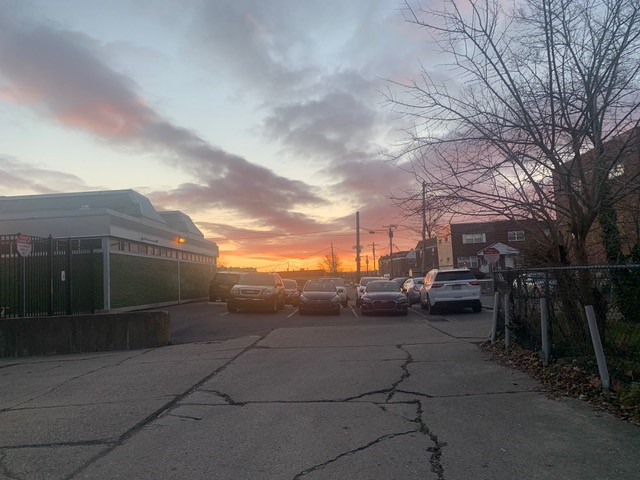 Sunset behind health center ten